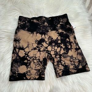 Black and Tan Tie-Dye Shorts